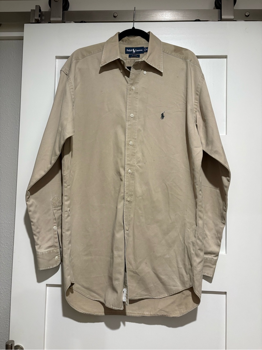 Ralph Lauren Men’s Long-Sleeve Button-Down Shirt - Beige